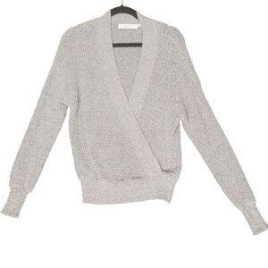 ASTR REVOLVE Womens Sweater‎ SZ S Stephanie Heather Gray Surplice Oversized